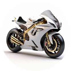 Jedlý papír silniční motorka bílá 19,5cm - PICTURE