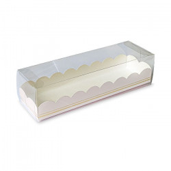 Krabička na makronky 190x50mm růžová 10ks - Monaco