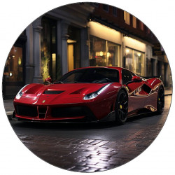 Jedlý papír Super car sport červené 19,5cm