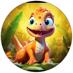 Jedlý papír dinosaurus žlutý 19,5cm