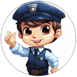 Jedlý papír usměvavý policista 02 19,5cm