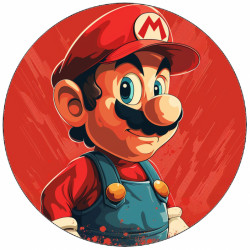 Jedlý papír Super Mario červené pozadí 19,5 cm