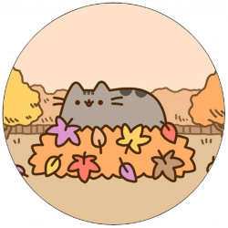 Jedlý papír Pusheen na hromádce listí 19,5 cm