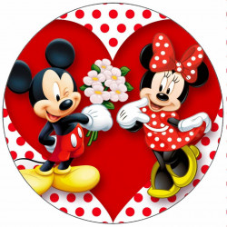 Jedlý papír Mickey a Minnie love 19,5 cm