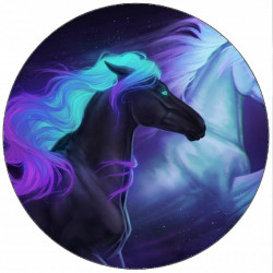 Jedlý papír neonoví koně fantasy 19,5 cm