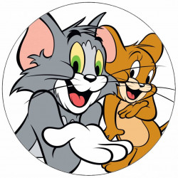 Jedlý papír Tom a Jerry na bílém pozadí 19,5 cm