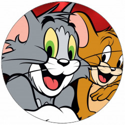 Jedlý papír Tom a Jerry na tmavém pozadí 19,5 cm