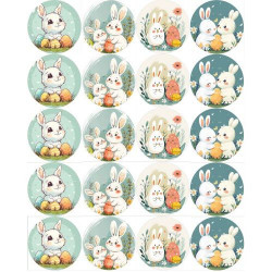 Jedlý papír k vystříhnutí na muffiny Velikonoce mix 5cm - PICTURE