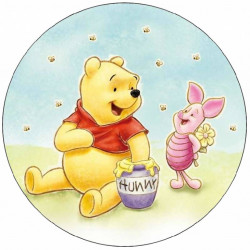 Jedlý papír Medvídek Pú s medem a prasátko 19,5 cm