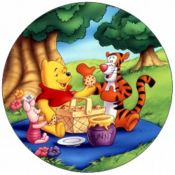 Jedlý papír Medvídek Pú piknik s přáteli 19,5 cm