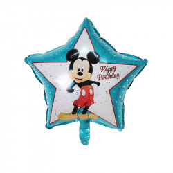 Fóliový balónek ve tvaruhvězdy Mickey modrý 46cm - Cakesicq