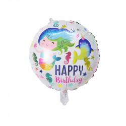 Fóliový balónek kulatý mořská víla 46cm - Cakesicq
