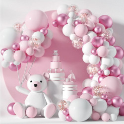 Balónková girlanda růžová pro holčičku 107ks - Cakesicq