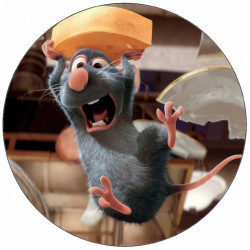 Jedlý papír Ratatouille Remi se sýrem na hlavě 19,5 cm