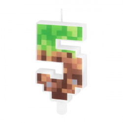 Svíčka minecraft 7cm číslo 5 - Party Pal