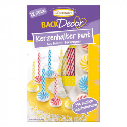 Cukrové svícny se svíčkami, 12ks - Gunthart