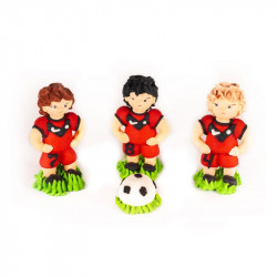 Cukrová figurka fotbalisté červení 3ks a kopačák