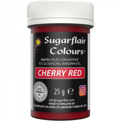 Gelová barva cherry red pastelová 25 g - Sugarflair