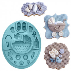 Silikonová formička kočárek 14,5x11,5cm - Cakesicq