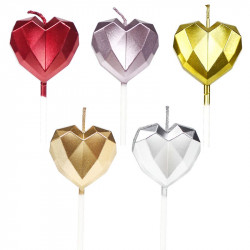 Sada svíček 5ks srdce - Cakesicq