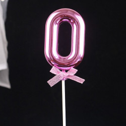 Zápich do dortu růžový číslo 0 - Cakesicq