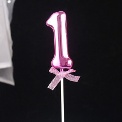 Zápich do dortu růžový číslo 1 - Cakesicq