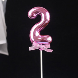 Zápich do dortu růžový číslo 2 - Cakesicq