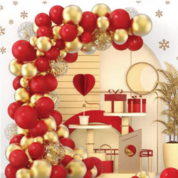 Balónková girlanda červeno zlatá 124ks - Cakesicq