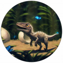 Jedlý papír malý dinosaurus s motýly 19,5 cm