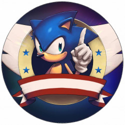 Jedlý papír Ježek Sonic s vlajkou 19,5 cm