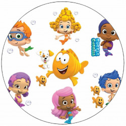 Jedlý papír Bubble Guppies bílé pozadí 19,5 cm