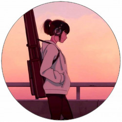 Jedlý papír dívka s kytarou 19,5 cm