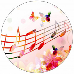 Jedlý papír notová osnova s motýly 19,5 cm