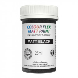 Gelová barva matt black 25g - Sugarflair