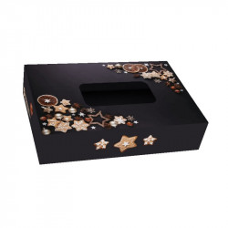 Krabička na cukroví skládací s okénkem vánoční perníčky 22x15x5cm - Alvarak