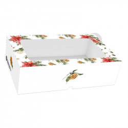 Krabička na cukroví skládací s okénkem sušený pomeranč a vánoční hvězda 25x15x7cm - Alvarak