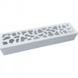 Krabička na makronky bílá se zdobeným okénkem 25,8 x 6 x 4 cm (na 10 kusů)