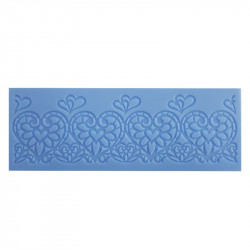 Silikonová forma na jedlou krajku srdce 19x7cm - Cakesicq