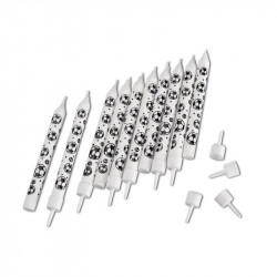 Narozeninové svíčky fotbal 10ks 10cm se zápichem - tib