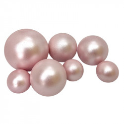 Čokoládové koule 7ks perleťovo růžové světlé