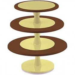 Třípatrový stojan na cukrářské výrobky hnědý 24cm, 30cm, 35cm - Silikomart