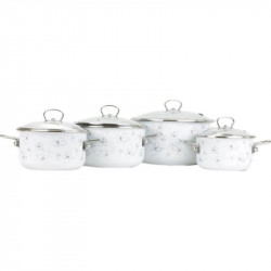 Smaltovaná sada nádobí 4 dílná Premium bílý - Belis