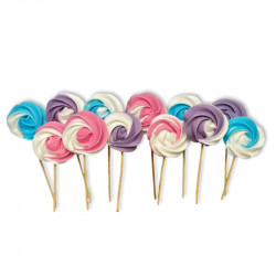 Cukrová lízátka barevná 3 druhy 12ks - I LOVE CAKES