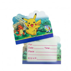 Pozvánka na narozeniny 10ks Pokémon Pikatchu - Cakesicq
