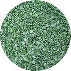 Cukrová zdobení metalické Zelené konfety mix 80g - I LOVE CAKES