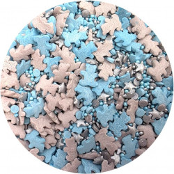 Cukrové zdobení Modro-stříbrní medvídci 80g - I LOVE CAKES