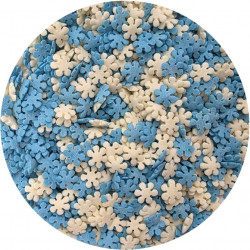 Cukrové zdobení bílo-modré sněhové vločky 80g - I LOVE CAKES