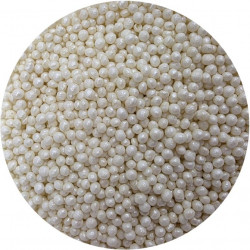 Cukrovo-rýžové perly bílé perleťové 3-4mm 80g - I LOVE CAKES