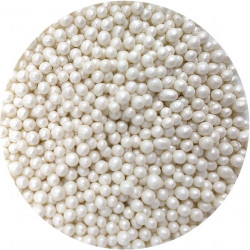 Cukrovo-rýžové perly bílé perleťové 5mm 1kg - I LOVE CAKES