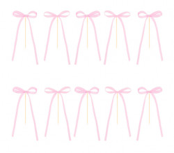 Zápich mašličky růžové 10ks - Party Pal